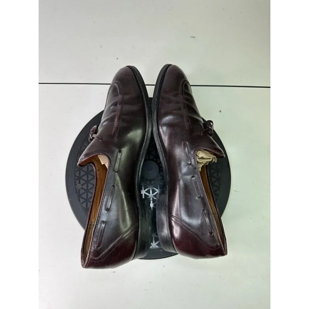 Church's Burgundy Leather Tasselled Shoes Loafers Mens 10.5 US